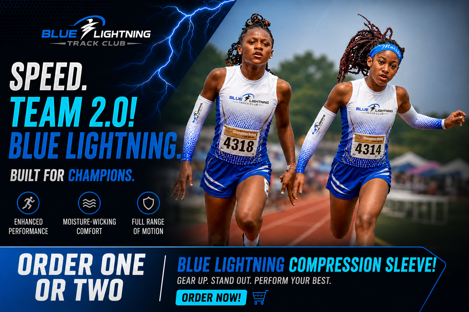 Blue Lightning Compression Sleeve